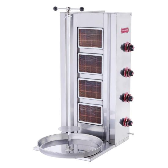 Işıkgaz Silver Endüstriyel Tüplü 4 Radyanlı Döner Ocağı Makinesi