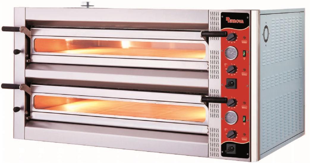 Kalitegaz Elektrikli Pizza Fırını 12x30 cm Pizza Kapasiteli Çift Katlı Manuel 93x62 cm E6302WA Rinnova