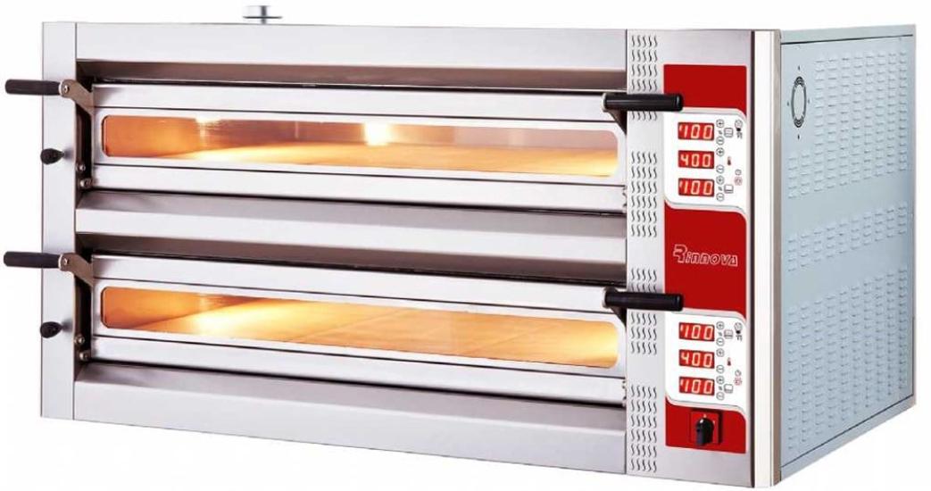 Kalitegaz Elektrikli Pizza Fırını 12x30 cm Pizza Kapasiteli Çift Katlı Dijital E6302W Rinnova