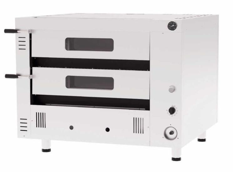 Kalitegaz Gazlı Pizza Fırını 8x35 cm Pizza Kapasiteli Çift Katlı Manuel G4352
