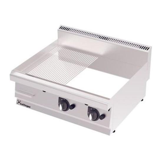 Kalitegaz Elektrikli Pleyt Izgara Yarı Oluklu Krom Kaplı 100x70x29 cm GS1070EC
