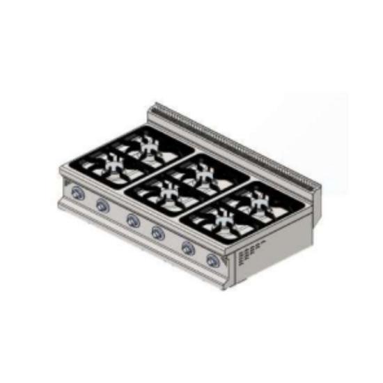 CSA 6’lı Gazlı Set Üstü Ocak, 700 Seri 120x70x30 KRCS.SOG.1270