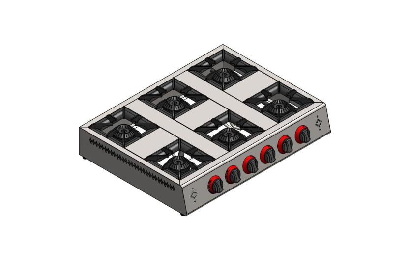 CSA Gazlı Ekonomik 6 Lı Ocak Set Üstü 90x60x18 cm KRCS.EOG.6