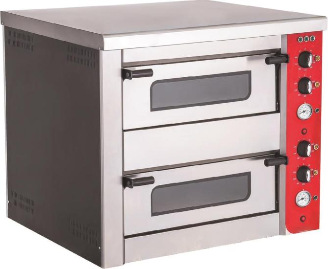 CSA Elektrikli Pizza Fırını Manuel Çift Katlı 4+4x30 cm Pizza Kapasiteli KRCS.PFE.8