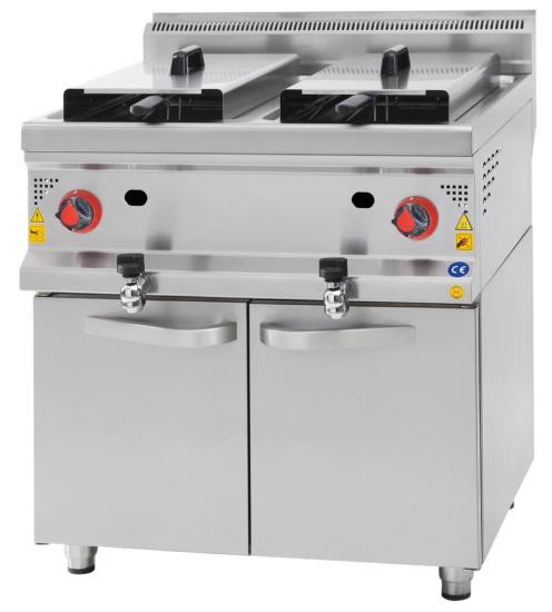 CSA Gazlı Fritöz 22+22 Litre Alt Dolaplı 80x90x85 cm CE Belgeli KRCS.DFG.890