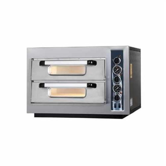 Maksan Elektrikli Pizza Fırını Çift Katlı 4+4x25 Cm Kapasiteli Termometre Göstergeli PO-402T