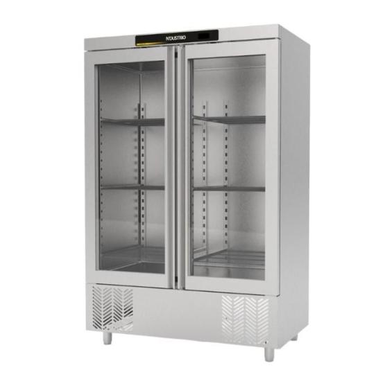 Ndustrio Dik Tip Gastronorm Mix Buzdolabı 1 Tam Cam Kapılı 1 Paslanmaz Kapılı CPGN-202-UCGDMIX