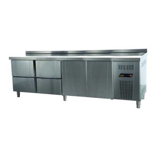 Ndustrio Tezgah Tipi Buzdolabı 4 Çekmeceli + 2 Kapılı Gastronorm Seri TPG-74-4D