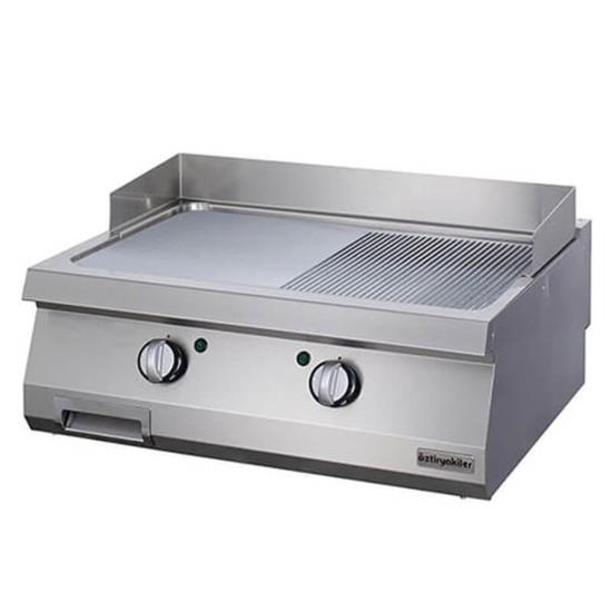 Öztiryakiler Set Üstü Yarı Oluklu Izgara Elektrikli 80x70x30 700 Seri Krom Kaplı 7864.N1.80703.14C