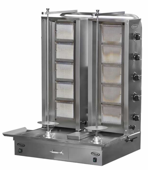 Pimak 2x5 10 lu Döner Ocağı Alttan Motorlu Gazlı LPG Ce Belgeli 85x90x125 cm DO2/M77-5+5