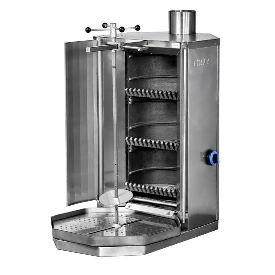 Pimak 3 lü Kömürlü Döner Ocağı 50x76x95 cm M077-K3