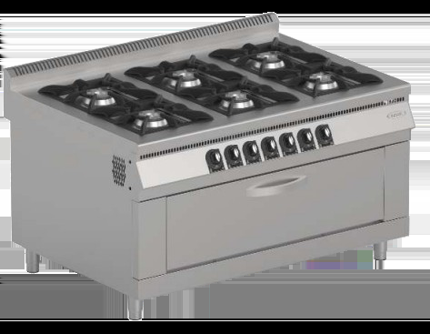 Pimak 6 Gözlü 1 Fırınlı Gazmer Onaylı Kuzine Gazlı LPGLi Ce Belgeli 150x100x85 M015-6