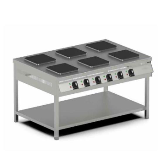 Pimak Elektrikli 6 Gözlü Pleyt Taban Raflı Ayaklı Ocak 150x100x85 MX27-6