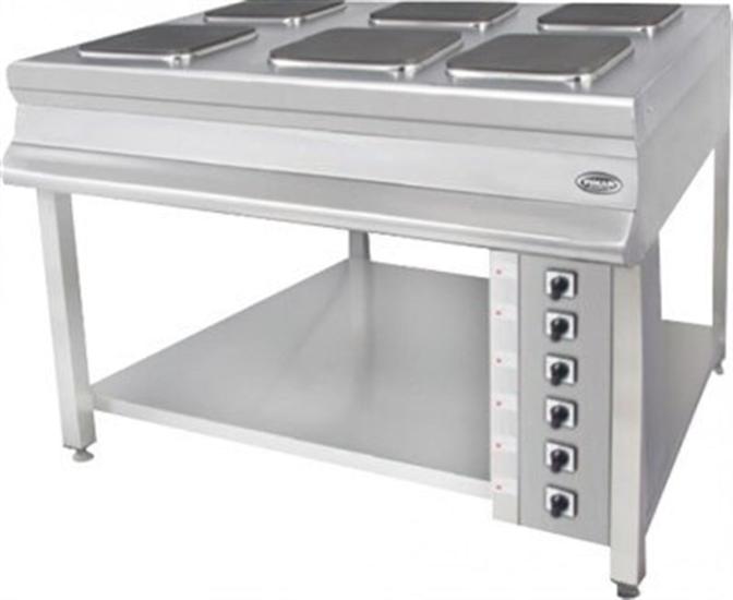 Pimak Elektrikli 8 Gözlü Pleyt Taban Raflı Ayaklı Ocak 200x100x85 cm MX27-8