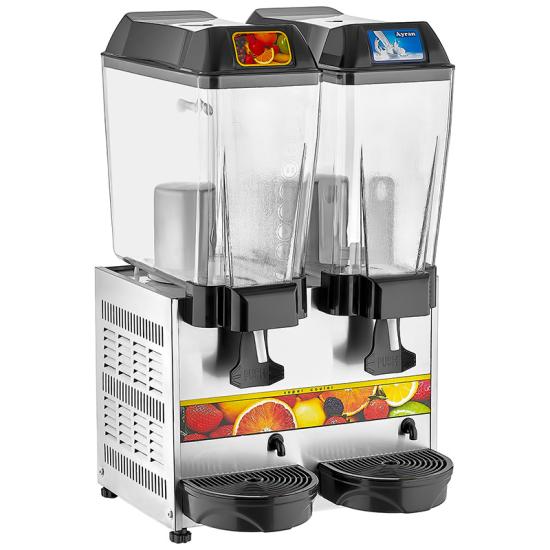 Remta ST13 Çiftli Şerbet ve Ayran Soğutma Makinesi, 1 Fıskiyeli 1 Karıştırıcılı, 20+20 Litre Kapasiteli, Silver