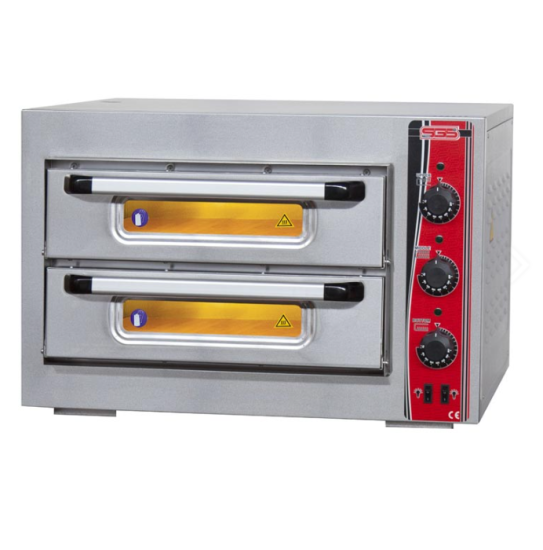 SGS Elektrikli Çift Katlı 4+4 Adet 25 cm Pizza Kapasiteli Pizza Fırını PO-5050DE