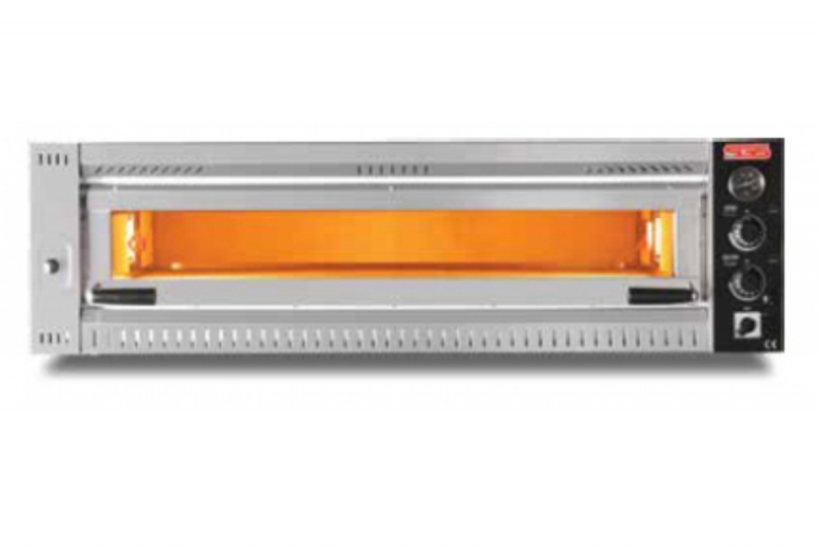 SGS Elektrikli Tek Katlı 6 Tava Kapasiteli Alttan Açılmalı Profesyonel Pizza Fırını PO-PROFI-10570