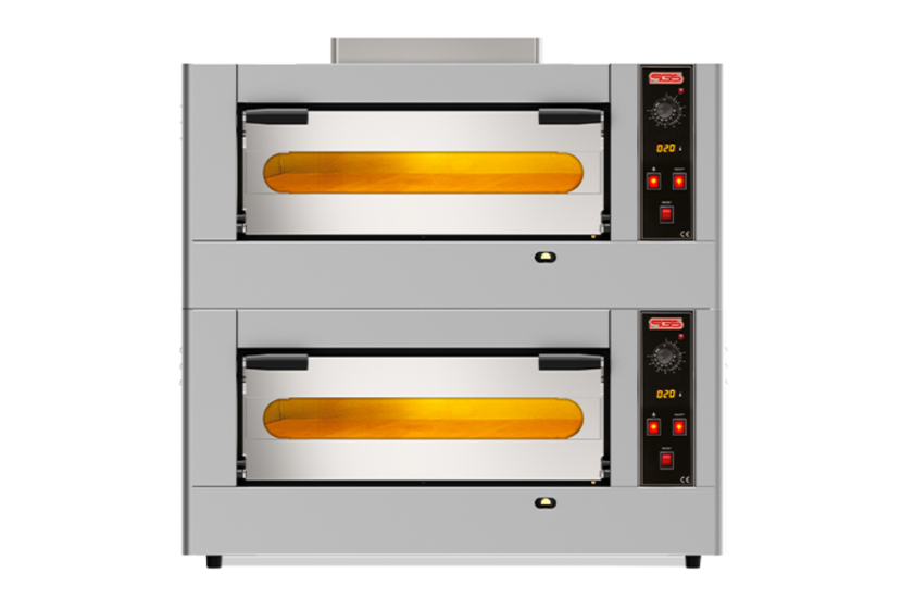 SGS Gazlı 6+6 Adet 30 cm Pizza Kapasiteli Çift Katlı Pizza Fırını PO-DOUBLE-6G