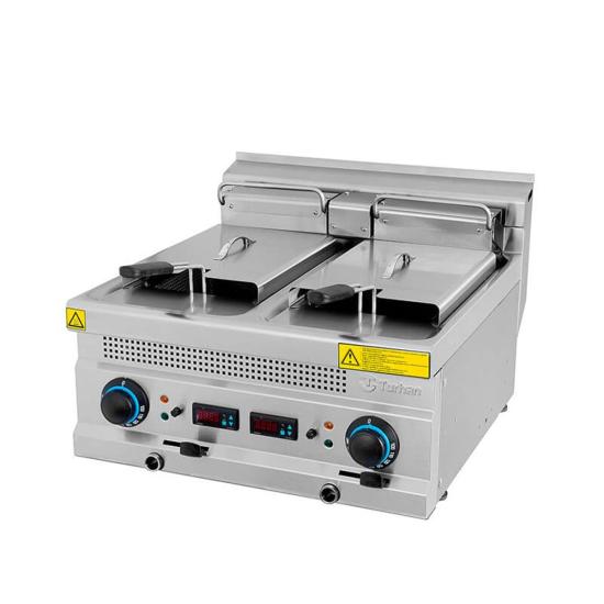 Turhan Çelik Elektrikli Fritöz 8+8 Litre Çiftli Dijital 60x63x30 cm TC.6FED600