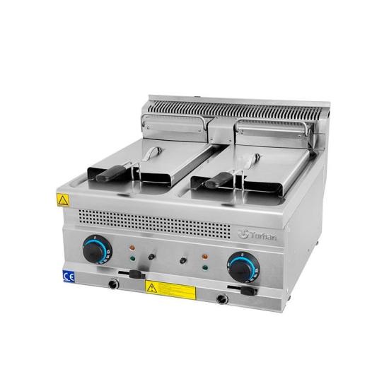 Turhan Çelik Elektrikli Fritöz 8+8 Litre 60x60x30 cm TC.6FE600