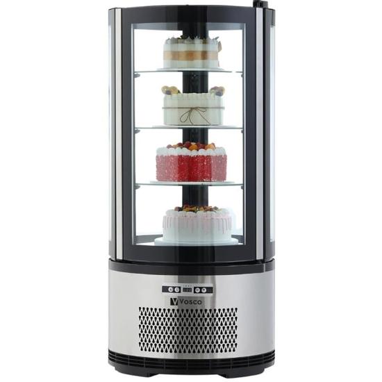 Vosco VFT-100R Silindir Pasta Teşhir Dolabı, 100 L, 49x49x106 cm
