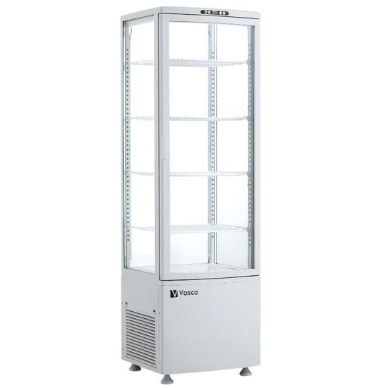 Vosco VFT-235L Dik Tip Soğutmalı Teşhir Dolabı, Beyaz, 235 L, 52x49x171 cm