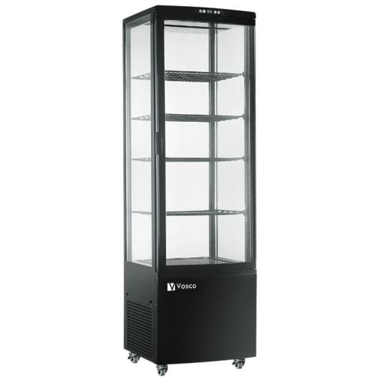 Vosco VFT-235L Dik Tip Soğutmalı Teşhir Dolabı, Siyah, 235 L, 52x49x171 cm