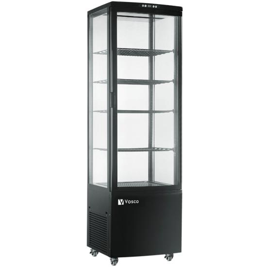 Vosco VFT-280L Dik Tip Soğutmalı Teşhir Dolabı, Siyah