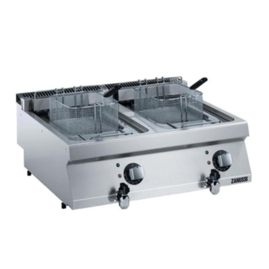 Zanussi Tahliye Vanalı 12+12 Litre Endüstriyel Fritöz Elektrikli 80x70x25 cm 372080