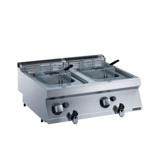 Zanussi Tahliye Vanalı 7+7 LT Endüstriyel Fritöz Elektrikli 80x70x25 cm 372076