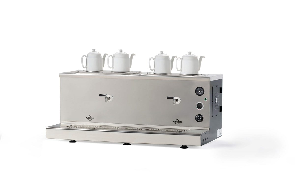 Ateşe Sumela Analog Gaz+Elektrikli 4 Demlikli Çay Makinesi (STATIC SAGE4)