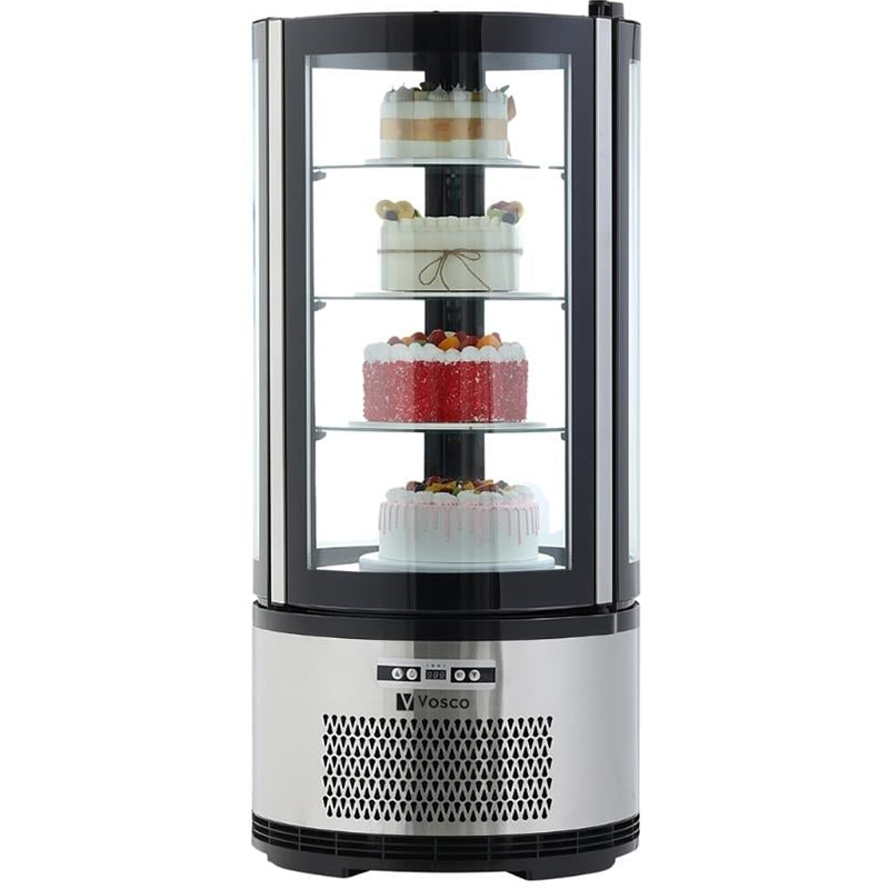 Vosco VFT-100R Silindir Pasta Teşhir Dolabı, 100 L, 49x49x106 cm