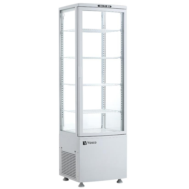 Vosco VFT-235L Dik Tip Soğutmalı Teşhir Dolabı, Beyaz, 235 L, 52x49x171 cm