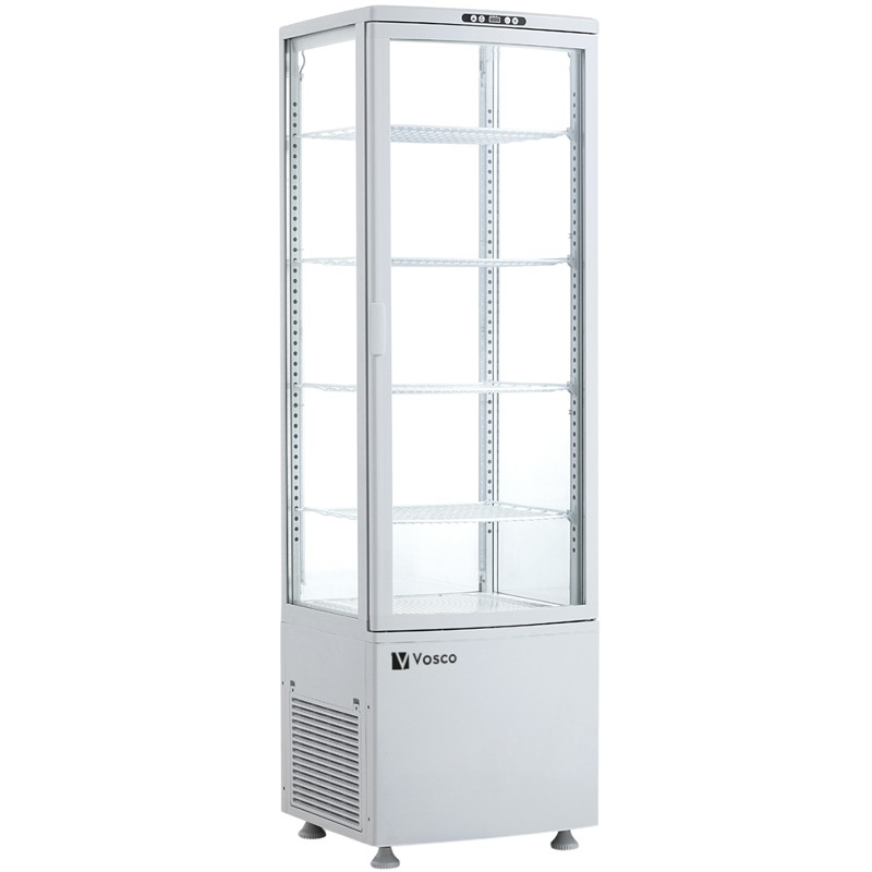 Vosco VFT-280L Dik Tip Soğutmalı Teşhir Dolabı, Beyaz
